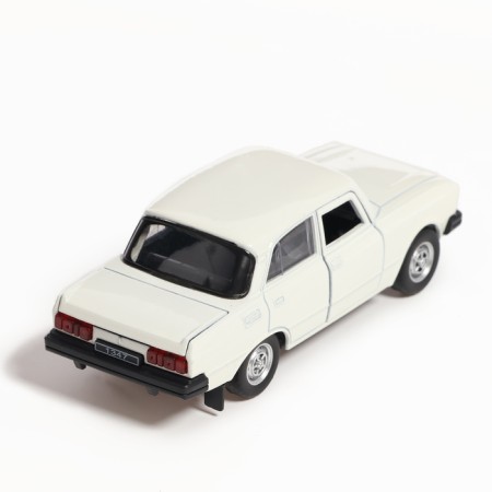 Metal machine "Moskvich - 2140SL", inertia, 12.5 cm, white-3