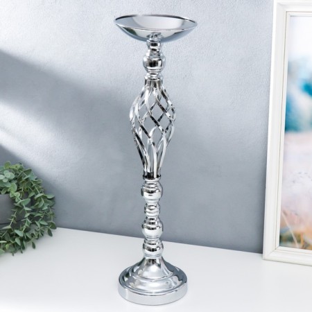 Summary metal per 1 candle "plexus" silver 54x15x15 cm-1