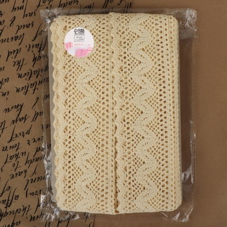 Knitted lace, 60 mm × 10 ± 1 m, beige color-3