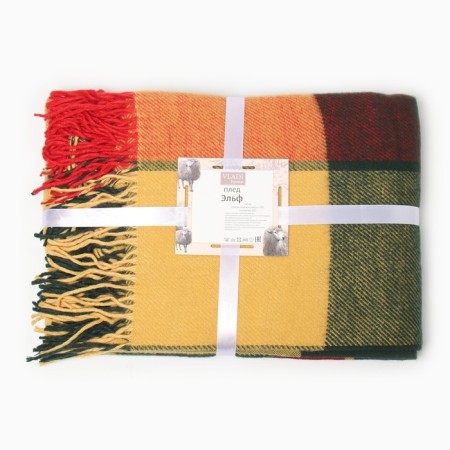 Elf 140x200 cm, yellow/red/green rap. 1, New Zealand wool 70%, PE 30%-4
