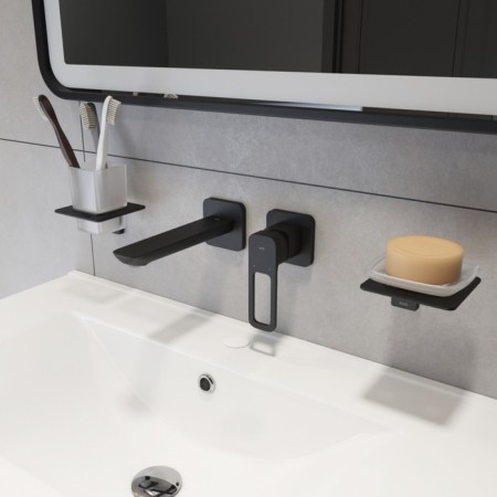 Mixer for the IDDIS Slide Slibl00i65 sink, single -leaf, built -in, black-1
