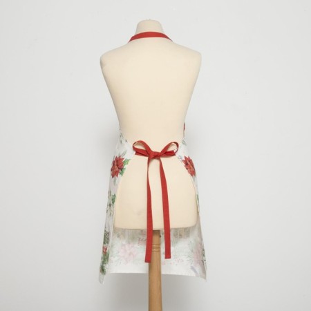 Apron "Ethel" Christmas Red Flowers 60x70cm, 100% HL, sarzha 190 g/m2-7