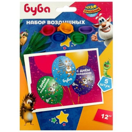 Shar Latex 12 "Buba", color print, set of 5 pcs., Mix-3