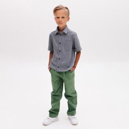 Pants for the boy Minaku: Casual Collection Kids, olive color, height 104