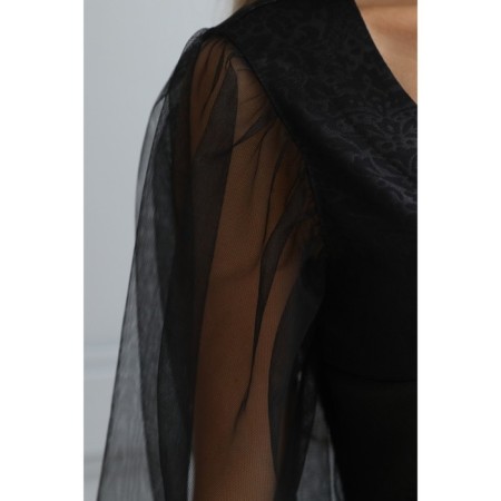 Women's dress, size 42, black color, blue-8