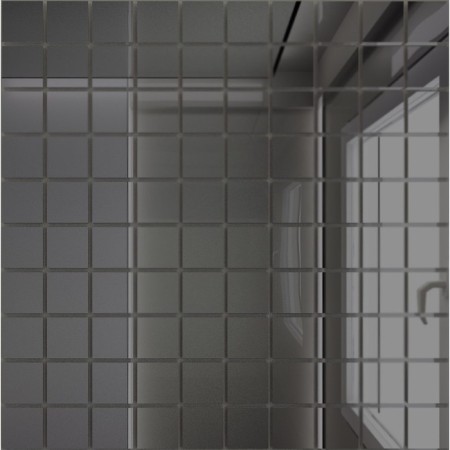 Mirror mosaic "graphite" with a chip 25x25 mm