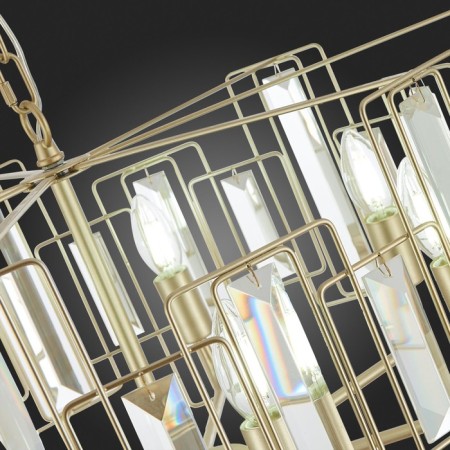 Suspended EVOLUCE lamp. Sle103403-07. Giano. 7x40 watts, E14, 65x65x28 cm, Shampan-7