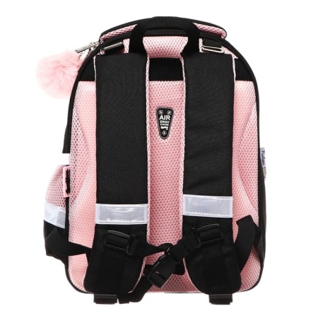Frame backpack, 35x26x13, pusheen, black/pink, for girls-4