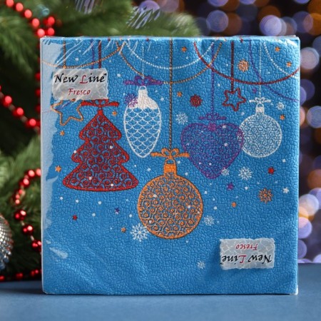 Paper Napkins Fresco "New Year's toys", 2 layers, 33*33 cm, 20 sheets-3