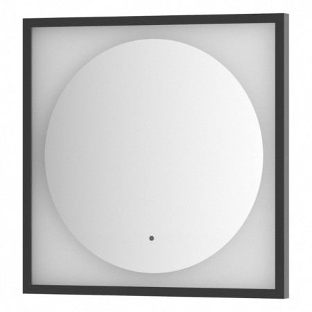 A mirror in a baguette frame with a 12 W LED light, 60x60 cm, IR - a switch, neutral white light,