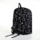 School backpack from textiles on lightning, 3 pockets, black color