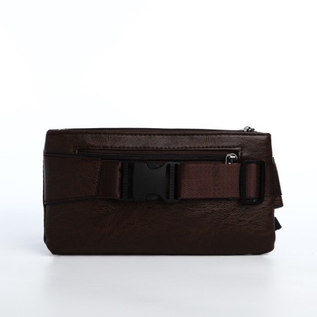 Board belt on a zipper, 2 outer pockets, brown color-4