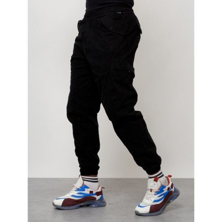 Cargo jeans male, size 44, black color-1