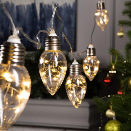 Garland “thread” 3 m with nozzles “drop bulbs”, ip20, transparent thread, 80 LED, glow warm white, 8 modes, 220 V