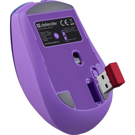 Mouse Defender Mystery MM-301, wireless, optical, 1600DPI, purple-6