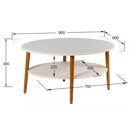 Journal table "El", SZh-01, 900 × 600 × 480 mm, white color-4