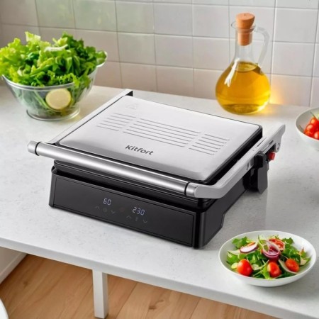 Electric grill KitFort KT-3664, 2000 W, anti-stick coating, 35x34 cm, black-1