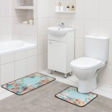 A set of mats for the bathroom and toilet of the “shells” dilap, 2 pcs: 40 × 45, 45 × 75 cm