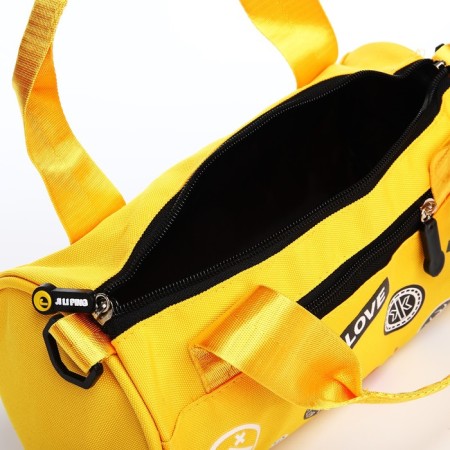 Youth bag with zipper, yellow color-5