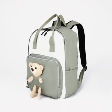 Backpack-Suma, lightning department, external pocket, green color