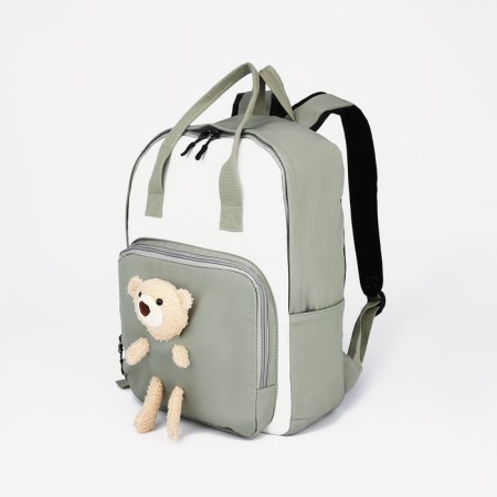Backpack-Suma, lightning department, external pocket, green color