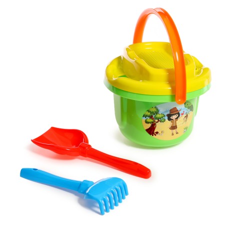 Sanding set No. 193: large bucket, large strainer, spatula, robbery), Mix color-8
