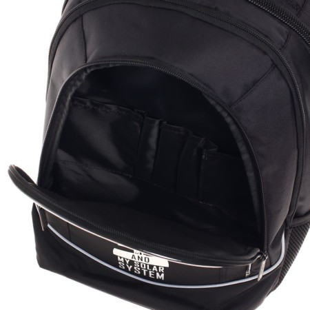 School backpack 42 x 30 x 20 cm, ergonomic back, Hatber sreet "Cosmos", black NRK_75071-8