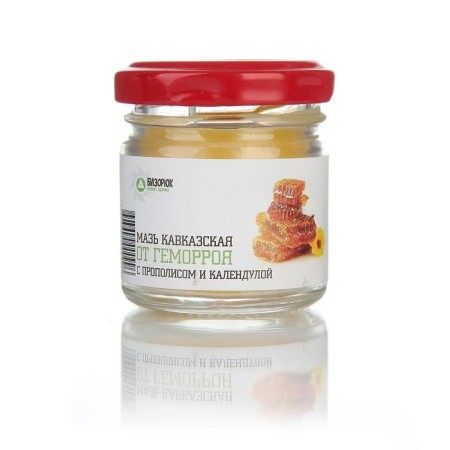 Caucasian ointment from hemorrhoids based on calendula and propolis, 30 ml., "Bizoryuk"-6