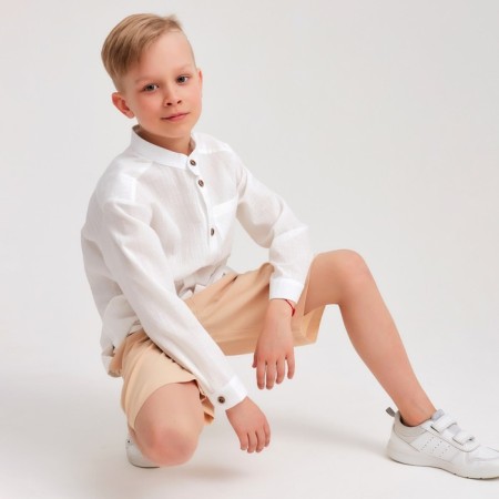 Burmuda shorts Minaku: Cotton Collection Beige color, height 110-3
