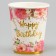 Paper glasses “Happy birthday”, 6 pcs., Pink color