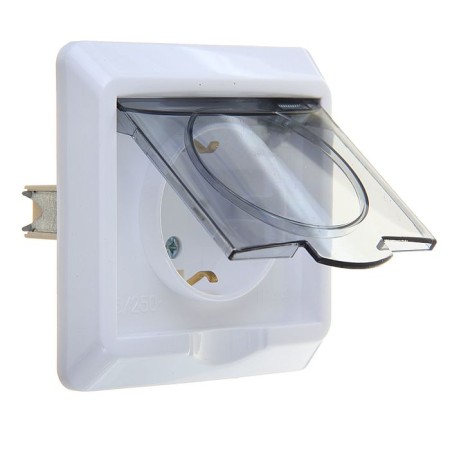 Roset SE "Study", 16 A, 250 V, built-in, with salary, curtains, lid, IP44, white, PC16-0444b-2