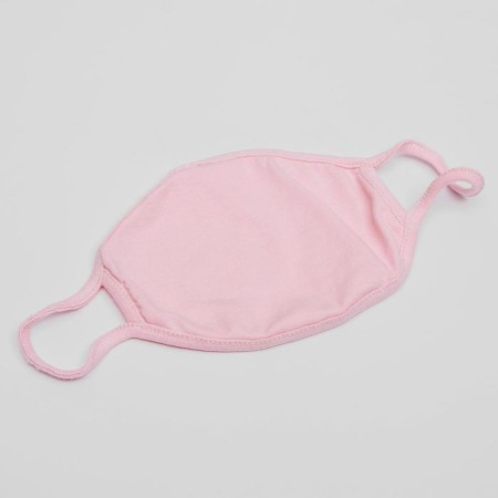 Mask for the face is reusable of 100 % cotton, 2-layer, pink, 19 x 13 cm