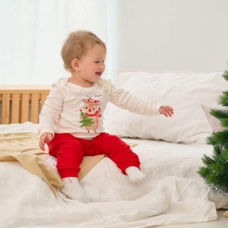 Set: jumper and pants crumb I am "New Year's animals", height 80-86 cm, red/white color-8