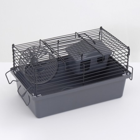 Mini cell for rodents "Pijon" No. 1-1, with filling, 27 x 15 x 13 cm, gray-1