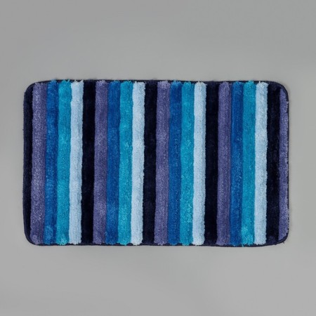 Bathroom mat “stripes”, 43 × 68 cm, blue color-1