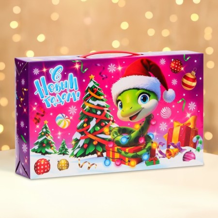 Gift box New Year's serpentines 25 x 5 x 15 cm