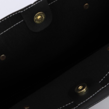Shoper bag on a magnetic button, black color-2