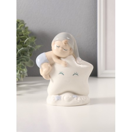 Souvenir Ceramics Light "Baby in a blue cap on the asterisk" 6x10.5x12.5 cm