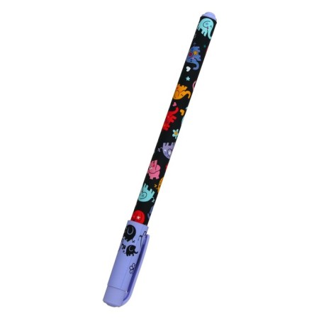 Happywrite Ballpoint pen "Multi -colored elephants", node 0.5 mm, blue ink, matte case Silk Touch-1