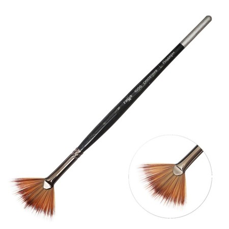 Fan brush, synthetics, gamma "modern" No. 5, short handle, two levels of length
