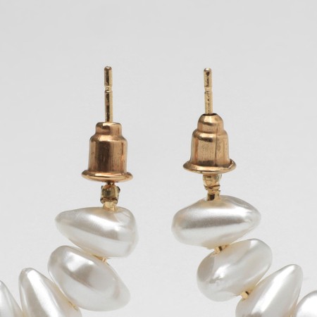 Earrings with pearls "bead" crescent, color gold-2