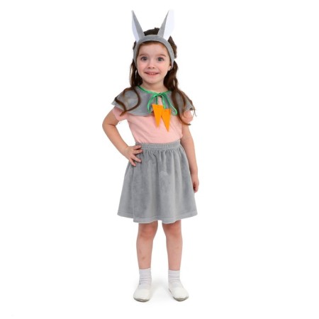 Carnival costume "Bunny Gray", plush, height 110-116 cm
