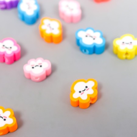 Beads for PVC "Cloud-Smail" Color set 20 pcs 1x1x1 cm-1