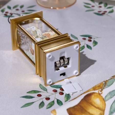LED figure "Golden Lantern with an owl" 5 × 12 × 5 cm, plastic, batteries AG13x3, glow warm white-2