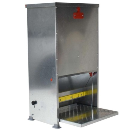 Bunker feeder for chickens, pedal, 28 l, alma