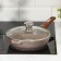 Granite pan, d = 22 cm, removable handle, glass cover, anti -stick coating, brown color