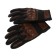 Motorcycle gloves with protective inserts, leather, size L, brown