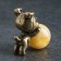 Souvenir "Dog", brass, amber resin, 2.9x1.5x2.0 cm