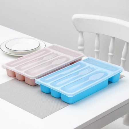 Tray for cutlery with a lid of a share, 30 × 18 × 4.5 cm, color mix-5