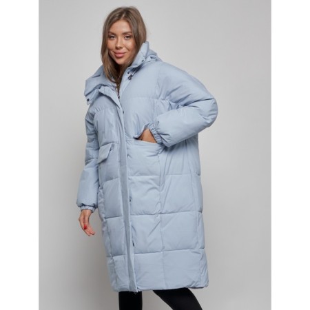 Coat insulated winter female, size 48, blue color-9